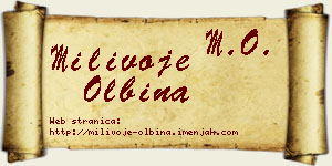 Milivoje Olbina vizit kartica